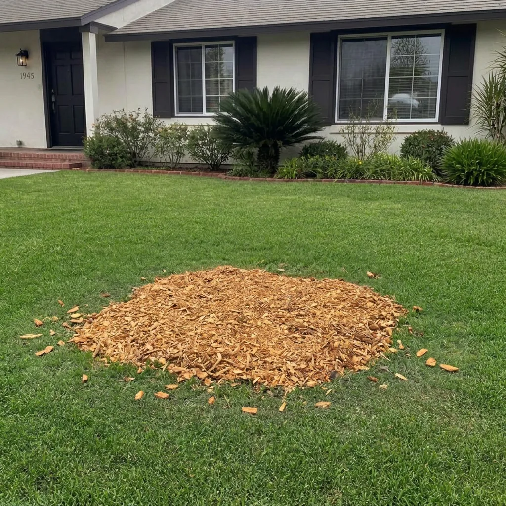 After — Large stump removal — example — before and after stump grinding comparison